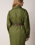 elsa.m by may Cămașă Lungă Verde Oversize din Bumbac și Viscoză cu Cordon cu Cataramă Thessalonike