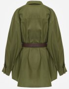 elsa.m by may Cămașă Lungă Verde Oversize din Bumbac și Viscoză cu Cordon cu Cataramă Thessalonike