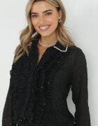 elsa.m by may Cămașă Neagră cu volane și paiete Liy