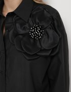elsa.m by may Cămașă Neagră Netedă cu nasturi cu floare decorativă Wenia