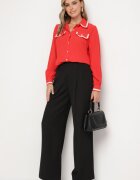 elsa.m by may Cămașă Roșie cu nasturi bijuterii și paspoale elegante Athehir