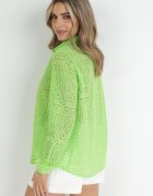 elsa.m by may Cămașă Verde de Dantelă cu Pene la Mâneci Coile
