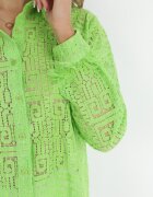elsa.m by may Cămașă Verde de Dantelă cu Pene la Mâneci Coile