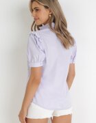 elsa.m by may Cămașă Violet Dantelată cu guler înalt și Broderie Decorativă Astralee