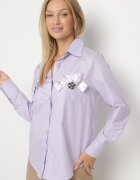 elsa.m by may Cămașă Violetă cu nasturi bijutate și buzunare decorate Nerlla