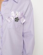 elsa.m by may Cămașă Violetă cu nasturi bijutate și buzunare decorate Nerlla