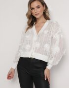 elsa.m by may Cardigan Ajurat Alb cu Flori Helallia
