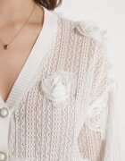 elsa.m by may Cardigan Ajurat Alb cu Flori Helallia