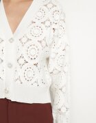 elsa.m by may Cardigan alb ajurat cu nasturi Nivone