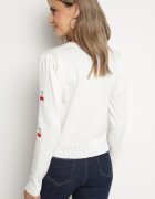 elsa.m by may Cardigan Alb cu Cireșe Brodate Niralia