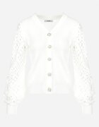 elsa.m by may Cardigan Alb cu Mâneci Ajurate Oltek