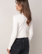 elsa.m by may Cardigan Alb cu Vâscoză cu Nasturi din Material Reiat Pinnasia