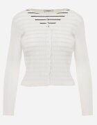 elsa.m by may Cardigan Alb cu Vâscoză cu Nasturi din Material Reiat Pinnasia