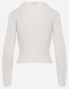 elsa.m by may Cardigan Alb cu Vâscoză cu Nasturi din Material Reiat Pinnasia