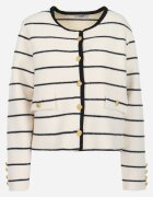elsa.m by may Cardigan Alb de Vâscoză în Dungi cu nasturi decorativi Marrias