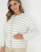 elsa.m by may Cardigan Alb din Vâscoză cu Nasturi Toka