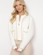 elsa.m by may Cardigan alb din viscoză cu decolteu rotund și decorație metalică Velissi