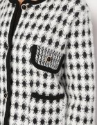 elsa.m by may Cardigan alb din Viscoză cu Imprimeu Pepit cu Nasturi Decorativi Lasietta