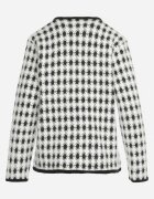 elsa.m by may Cardigan alb din Viscoză cu Imprimeu Pepit cu Nasturi Decorativi Lasietta