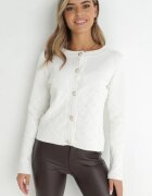 elsa.m by may Cardigan Alb Încheiat cu Perle Cholli