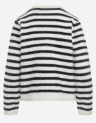 elsa.m by may Cardigan Alb-Negru din Viscoză cu Dungi Decorat cu o Fundă Alathea