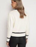 elsa.m by may Cardigan Bej deschis din Viscoză cu Aplicație Inimă și Buzunare cu Perle Aradhya