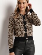 elsa.m by may Cardigan Bej din Vâscoză cu imprimeu leopard cu nasturi Miavessael