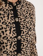 elsa.m by may Cardigan Bej din Vâscoză cu imprimeu leopard cu nasturi Miavessael