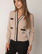elsa.m by may Cardigan bej din vâscoză cu lanțuri Seime