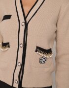 elsa.m by may Cardigan bej din vâscoză cu lanțuri Seime