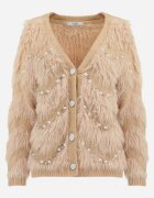 elsa.m by may Cardigan Bej Pufos cu Circonii și Perle Alarena