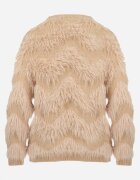 elsa.m by may Cardigan Bej Pufos cu Circonii și Perle Alarena