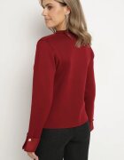 elsa.m by may Cardigan Bordo din viscoză cu buzunare cu mâneci rulate și nasturi în formă de fluturi Wiledi