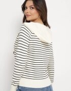 elsa.m by may Cardigan de viscoză bej cu dungi cu glugă Alaneil