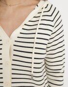 elsa.m by may Cardigan de viscoză bej cu dungi cu glugă Alaneil