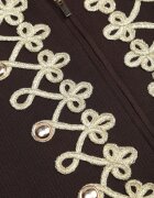 elsa.m by may Cardigan din vâscoză cu fermoar cu guler tip tunică și aplicație în stil napoleonic Elegancia Maro