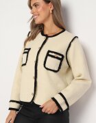 elsa.m by may Cardigan Elegant Bej deschis cu nasturi Decorat cu paspoal și nituri Irilanea