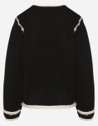elsa.m by may Cardigan Elegant Negru cu Nasturi Decorat cu Paspoal și Nituri Irilanea