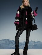 elsa.m by may Cardigan Fuchsia-Negru Deschis cu Dungi Fanteziste Vebare
