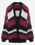 elsa.m by may Cardigan Fuchsia-Negru Deschis cu Dungi Fanteziste Vebare