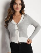 elsa.m by may Cardigan Gri Reiat cu Vâscoză Încheiat cu Copci Metalice Irivanes