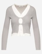 elsa.m by may Cardigan Gri Reiat cu Vâscoză Încheiat cu Copci Metalice Irivanes