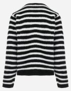 elsa.m by may Cardigan Negru-Alb din Viscoză cu Dungi Decorat cu Fundiță Alathea
