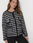 elsa.m by may Cardigan Negru-Alb din Viscoză pepită cu nasturi decorativi Lasietta
