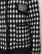 elsa.m by may Cardigan Negru-Alb din Viscoză pepită cu nasturi decorativi Lasietta