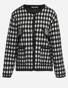 elsa.m by may Cardigan Negru-Alb din Viscoză pepită cu nasturi decorativi Lasietta