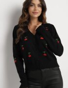 elsa.m by may Cardigan Negru cu Cireșe Brodate Niralia