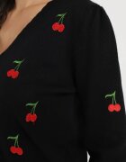 elsa.m by may Cardigan Negru cu Cireșe Brodate Niralia