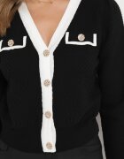 elsa.m by may Cardigan Negru cu nasturi bijuterie Mandalis