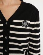 elsa.m by may Cardigan Negru cu Nasturi din Viscoză cu Dungi Nirtissa